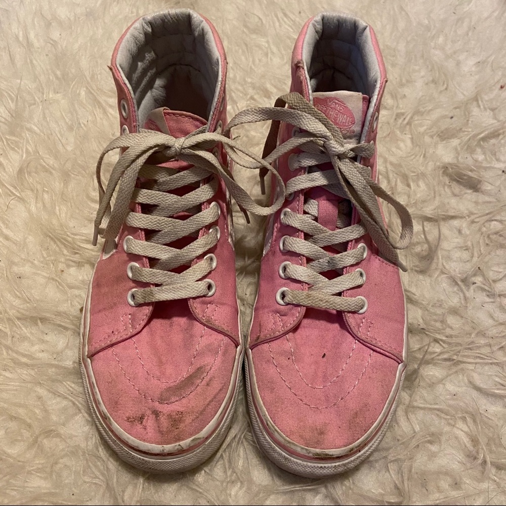 Pink Sk8 Hi Vans - Picture 1 of 5